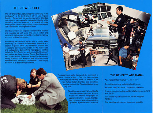 Glendale Police Department recruiting brochure, Glendale, circa 1980-1989