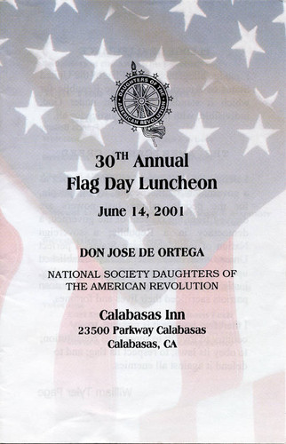 Cover of Program for the NSDAR Flag Day Luncheon, June 14, 2001