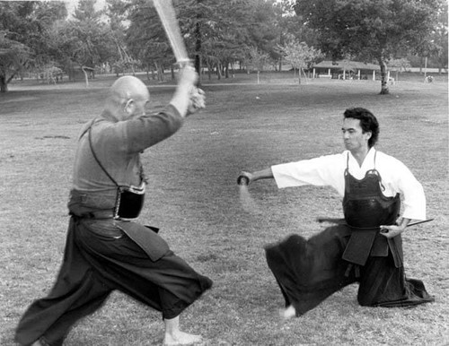 Japanese sword fighting in Veteran's Park, Sylmar