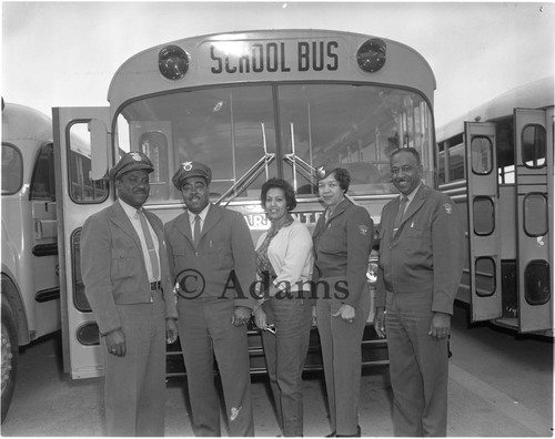 School bus drivers, Los Angeles, 1963