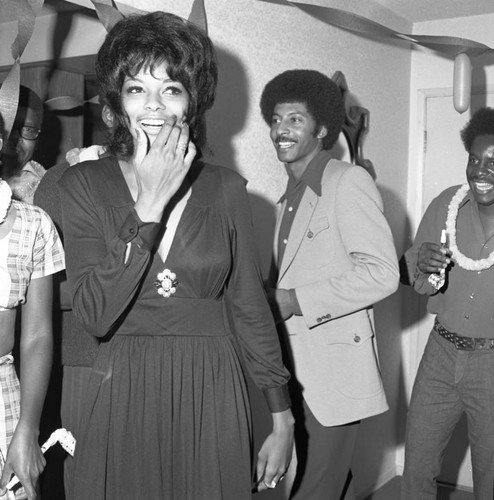 Cheryl Maeweather enjoying a house party, Los Angeles, 1971