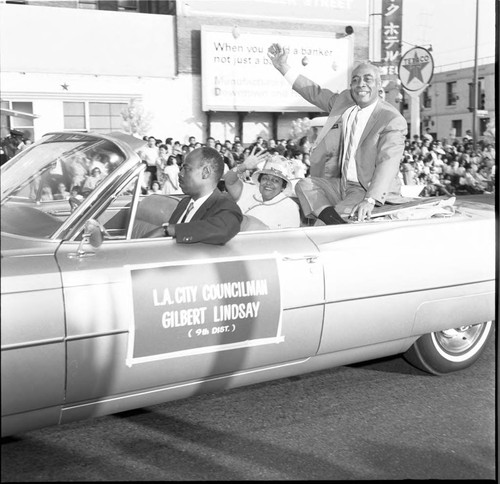 Gilbert Lindsay at Nisei Parade, Los Angeles, 1966