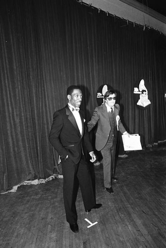 Eddie Murphy speaking backstage at the 25th Annual Grammy Awards, Los Angeles, 1983