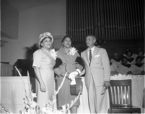 Two women and a man, Los Angeles, 1962