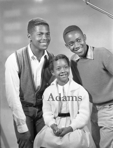 Three kids, Los Angeles, 1956