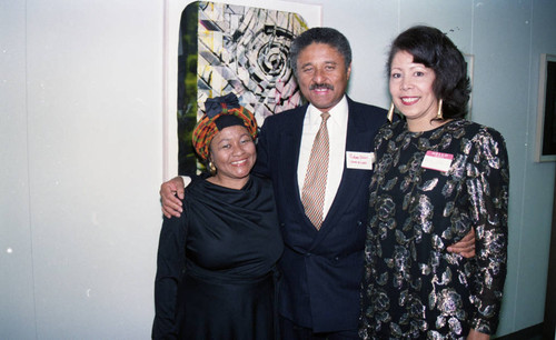 Atkins & Evans guests posing with Nelson L. Atkins, Los Angeles, 1994