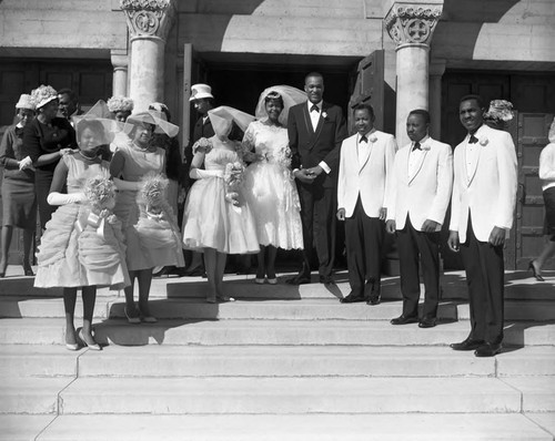 The Johnson's bridal party, Los Angeles, 1962