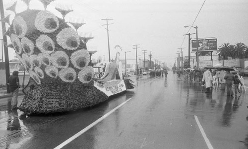 Float traveling on the street during a South Central Los Angeles Easter Parade, Los Angeles, 1982