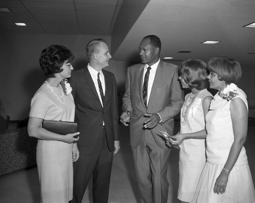 Mayor Bradley during campaign, Los Angeles, 1967