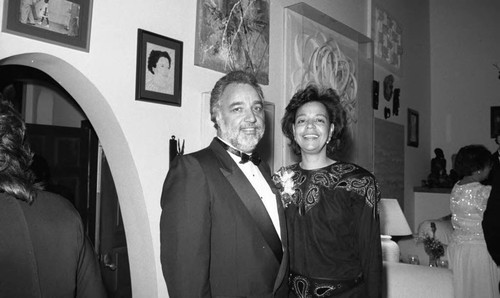 Danny Bakewell posing with Ailene Bakewell during a formal event, Los Angeles, 1990