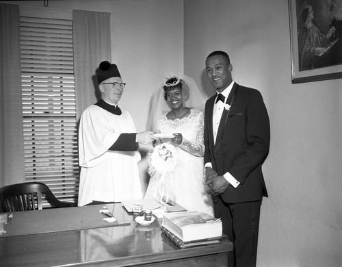 A couple and a minister, Los Angeles, 1962