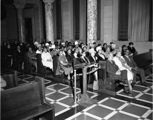 Audience at City Hall, Los Angeles, 1964