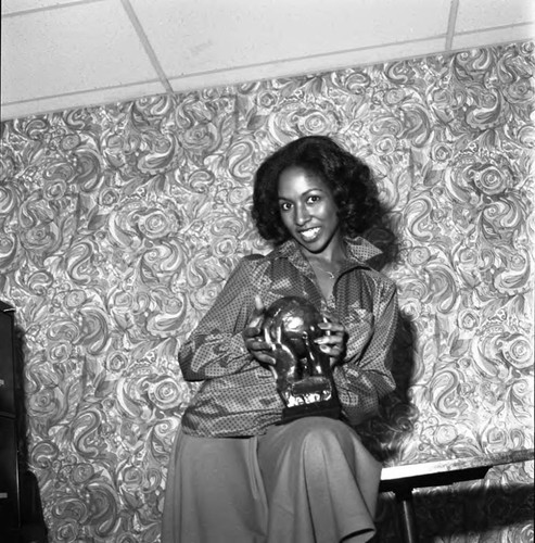 Sheli Slayton posing in a publicity photo for the NAACP Image Awards, Los Angeles, 1978