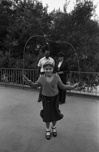 Girl jumping rope, Los Angeles, 1983