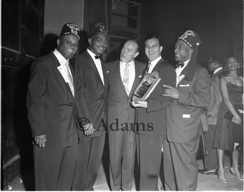 Bob Hope at award ceremony, Los Angles, 1958