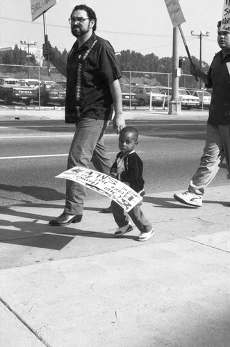 Residents protesting planned destruction of homes, Los Angeles, 1989