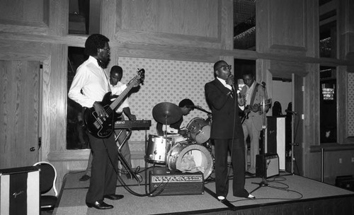 James Sutton performing at the Los Angeles Sentinel Fathers Day luncheon, Los Angeles, 1984