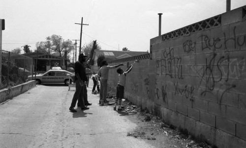 Graffiti cover up, Los Angeles, 1984
