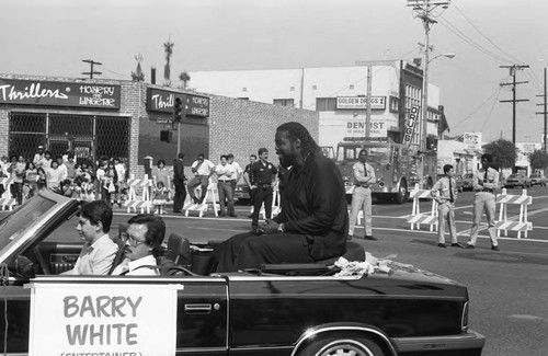 Barry White riding in the South Central Easter Parade, Los Angeles, 1986