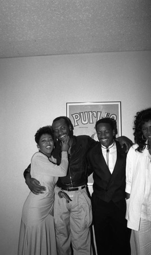 Anita Baker, George Howard, Donnie Simpson, and Natalie Cole posing together at the 11th Annual BRE Conference, Los Angeles, 1987