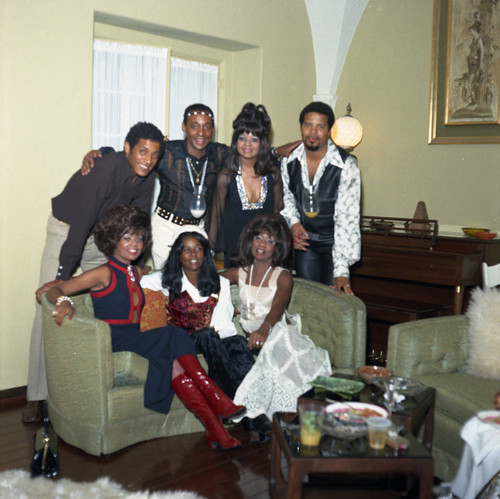 Anna Gordy Gaye and Gwen Gordy Fuqua at a party, Los Angeles — Calisphere