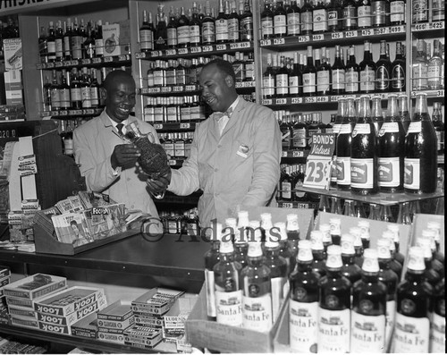 Men in Liquor store, Los Angeles, 1955