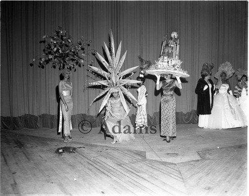 Decorative hats, Los Angeles, 1962