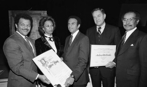 NAACP honoring Andrew Young with an award, Los Angeles, 1982