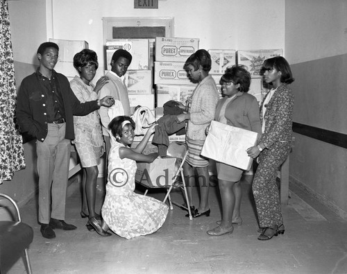 Sorting boxes, Los Angeles, 1967