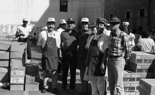 Friends feeding friends, Los Angeles, 1986