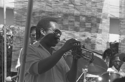 Leslie Drayton and the "Fun" Jazz Band performing at the African Market Place, Los Angeles, 1987