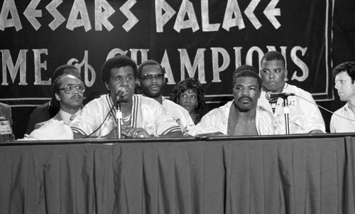 Press Conference at Caesar's Palace, Las Vegas, 1983