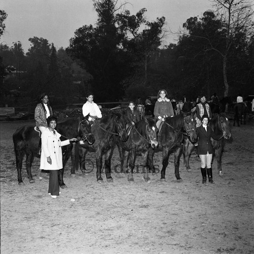 Horseback riding, Los Angeles, 1971