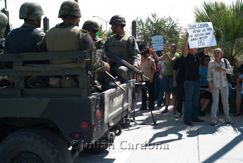 anti-Military protest, Juárez, 2008