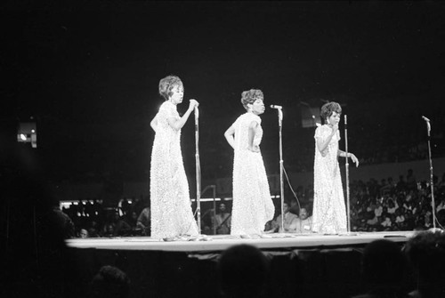 Women's vocal group performing at a rally for Jesse Jackson, Los Angeles, 1984