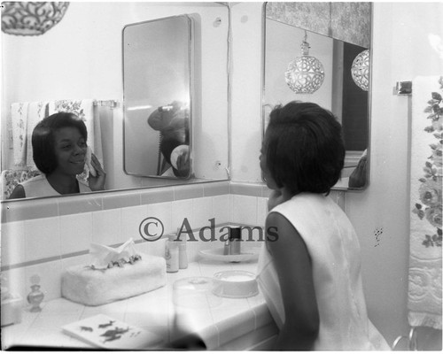 Woman in bathroom, Los Angeles, 1967