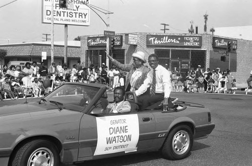 Diane Watson riding in the South Central Easter Parade, Los Angeles, 1986