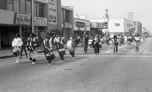 Supporters marching for Jesse Jackson as a candidate for U.S. President, Los Angeles, 1984