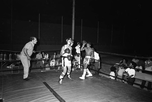 Compton Boxing Tournament participants in the ring, Los Angeles, 1974 ...