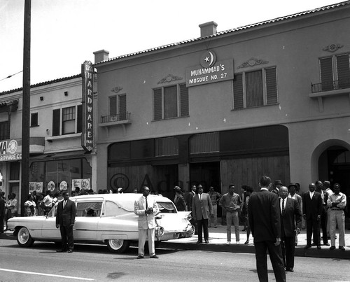 Outside Muhammad's Mosque #27, Los Angeles, 1962