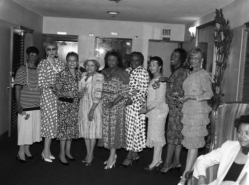 Participants of a Los Angeles Urban League event posing together, Los Angeles, 1988