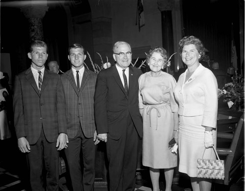 Men and women at council event, Los Angeles, 1963