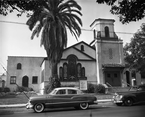 Exterior of 1st AME Church, Pasadena, ca. 1965