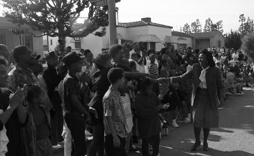 Yvonne Burke Shaking Hands, Los Angeles