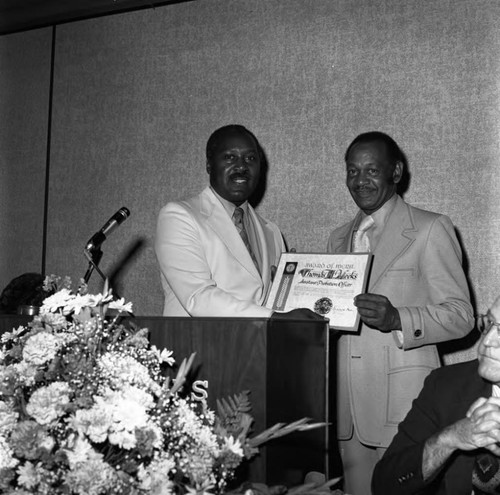 Black Probation Officer award presentation, Los Angeles, 1974