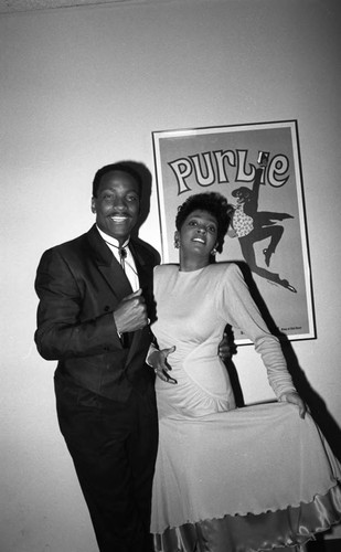 Donnie Simpson and Anita Baker posing together at the 11th Annual BRE Conference, Los Angeles, 1987