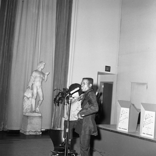 Black Culture Festival ventriloquist performing, Los Angeles, 1968