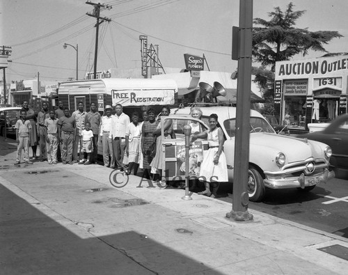 Voter registration drive, Los Angeles, 1960