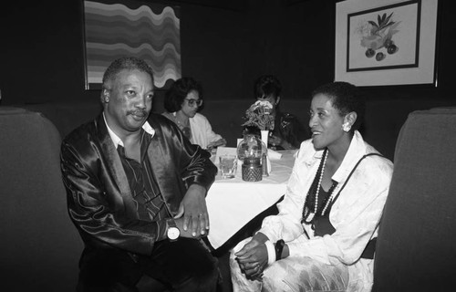 Paul Winfield and Marla Gibbs sitting together, Los Angeles, 1987