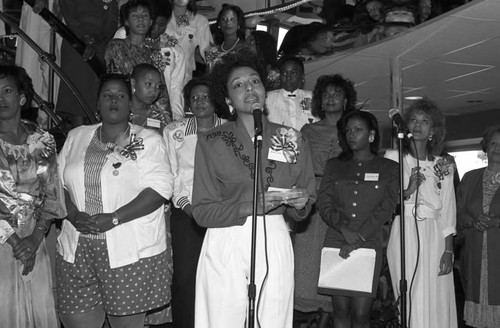 Black Women's Scholarship event speaker, Los Angeles, 1989